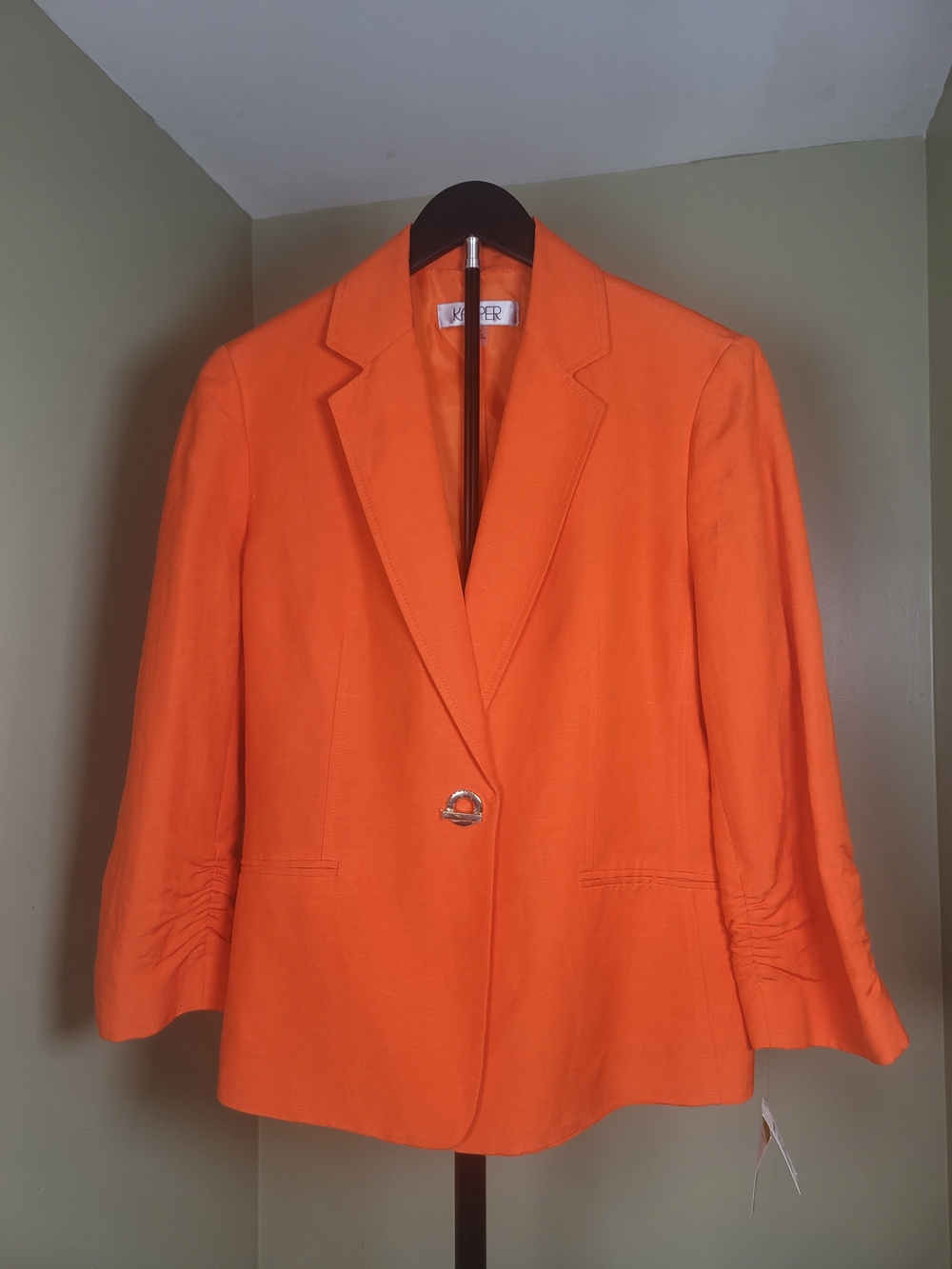 Kasper Women's Orange Single-Button Blazer NWT size 14
